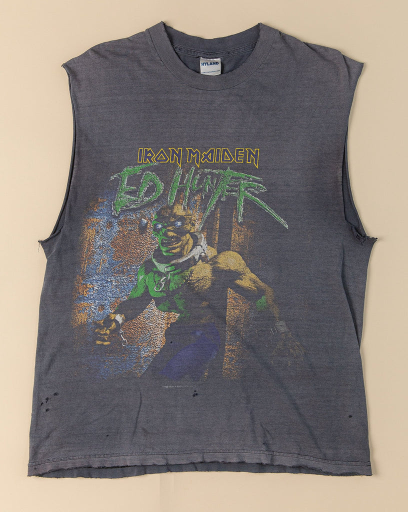 Vintage 90's IRON MAIDEN Sleeveless Shirt Ed Hunter Tour of 99'  1999 North American Iron maiden tour t-shirt  (Men's XLarge)