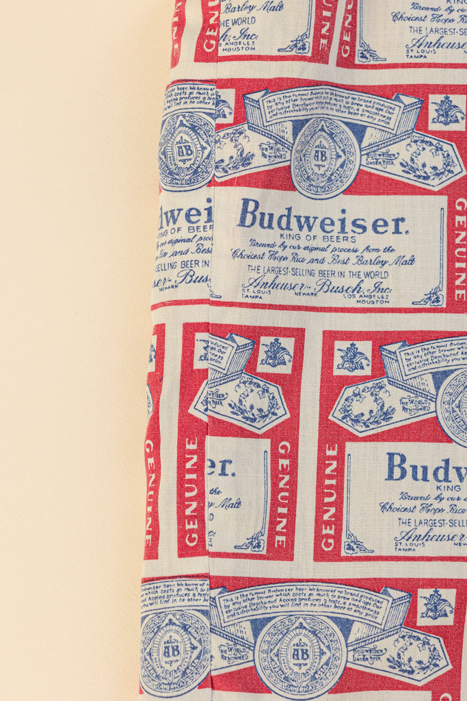Vintage All Over Print Budweiser Reversible Vest | All Over Print Beer Vest| Vintage Handmade King Of Beers Vest (Men's Medium| One size)