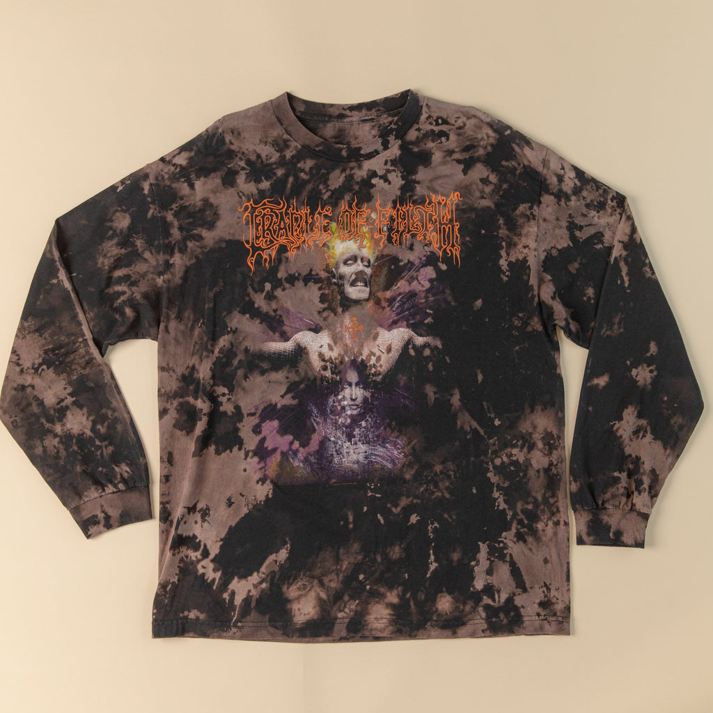 Vintage CRADLE OF FILTH Long sleeve t-shirt  2009 Shat Of Hell Shirt  Acid Dye Graphic shirt  Vintage Black Metal Shirt (Men's X-Large)