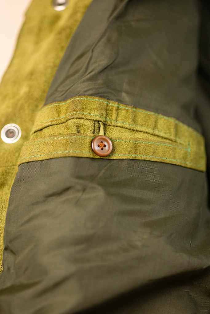 Vintage El Toro Bravo Suede Jacket | 1970's Green Suede coat | Western70's  green suede jacket| Vintage Safari Jacket | Men's Medium