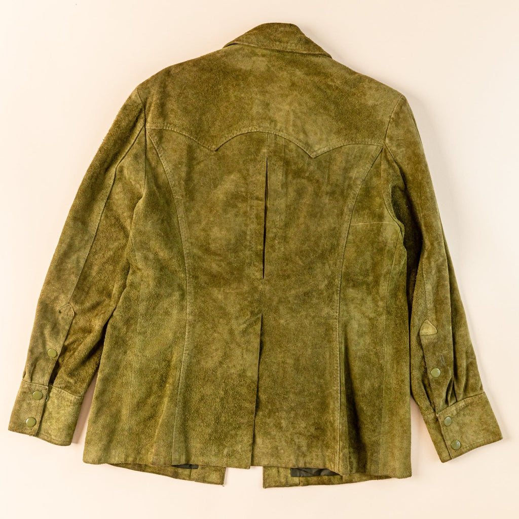 Vintage El Toro Bravo Suede Jacket | 1970's Green Suede coat | Western70's  green suede jacket| Vintage Safari Jacket | Men's Medium