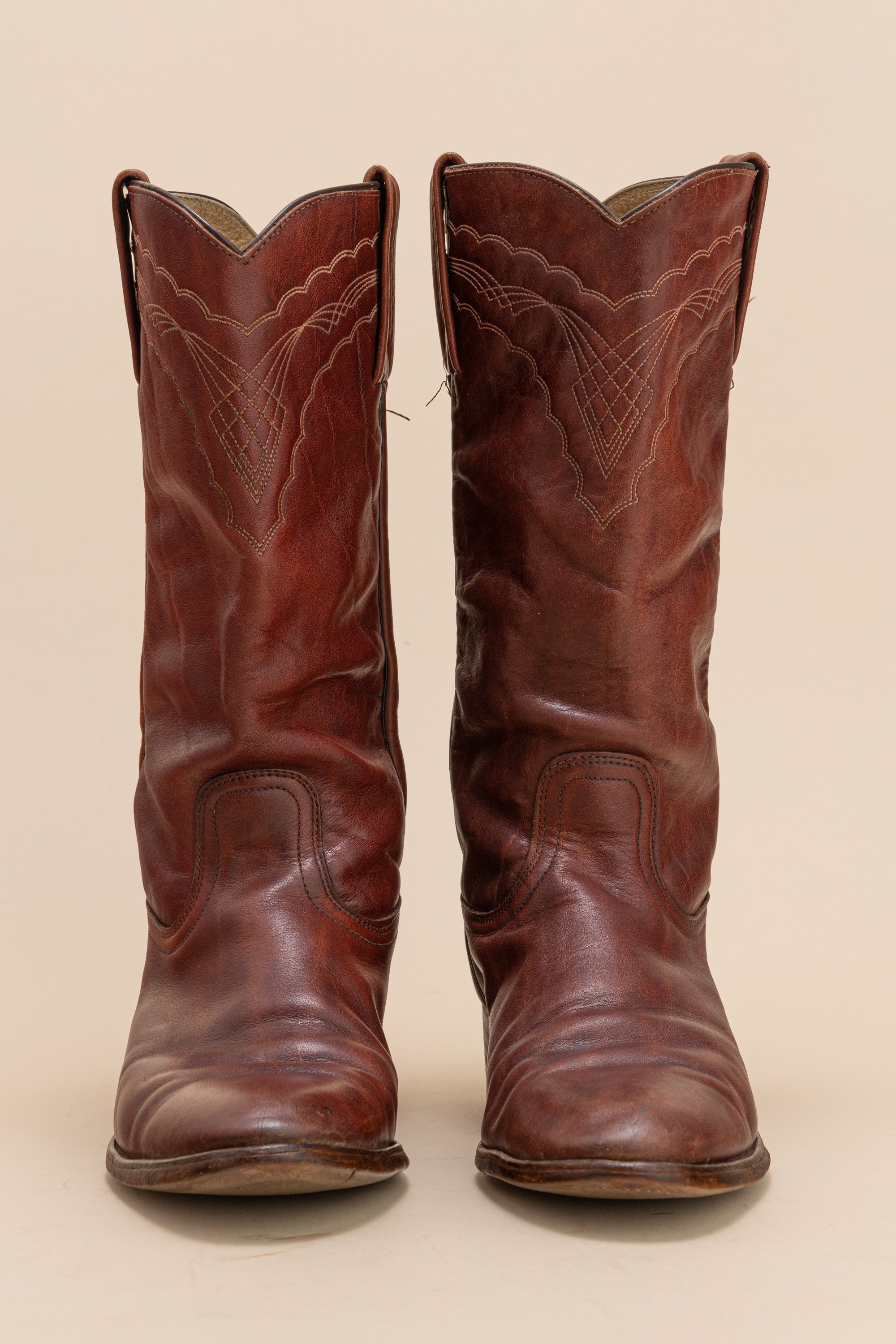 Vintage FRYE Brown Western Boots Brown Cowboy Boots| Made in USA