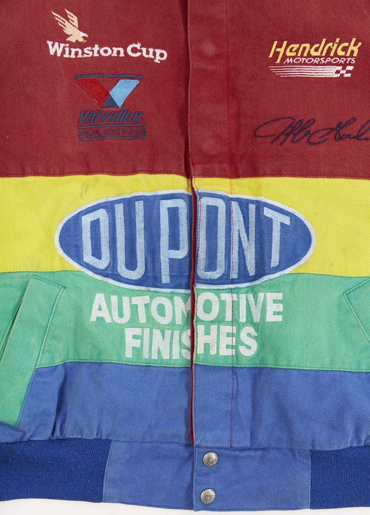 Vintage Nascar Dupont Racing Jacket Chase Authentics 1980's Jeff Gordon Racer Rainbow Dupont Jacket Racing Jacket (men's Large/XL)