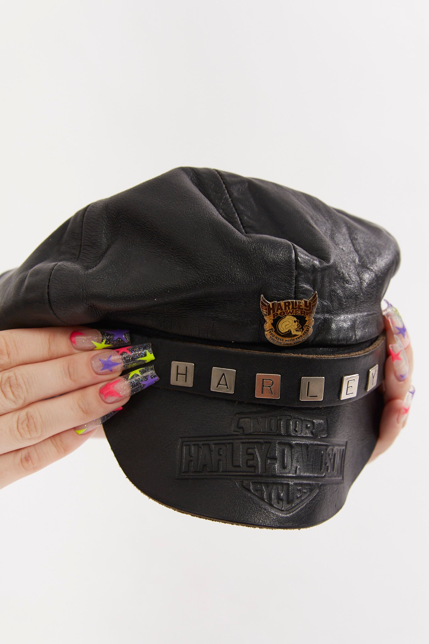 Vintage RARE 70's Harley-Davidson Motorcycle Newsboy Hat Leather
