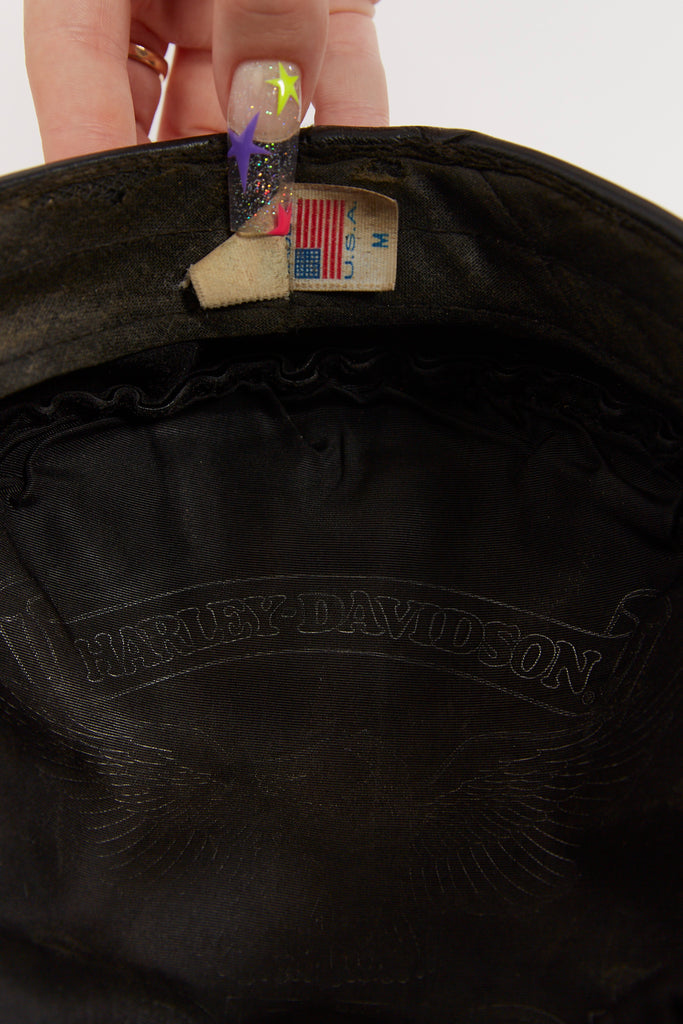 Vintage Rare Harley-Davidson Leather Hat| Made In USA (size Medium)