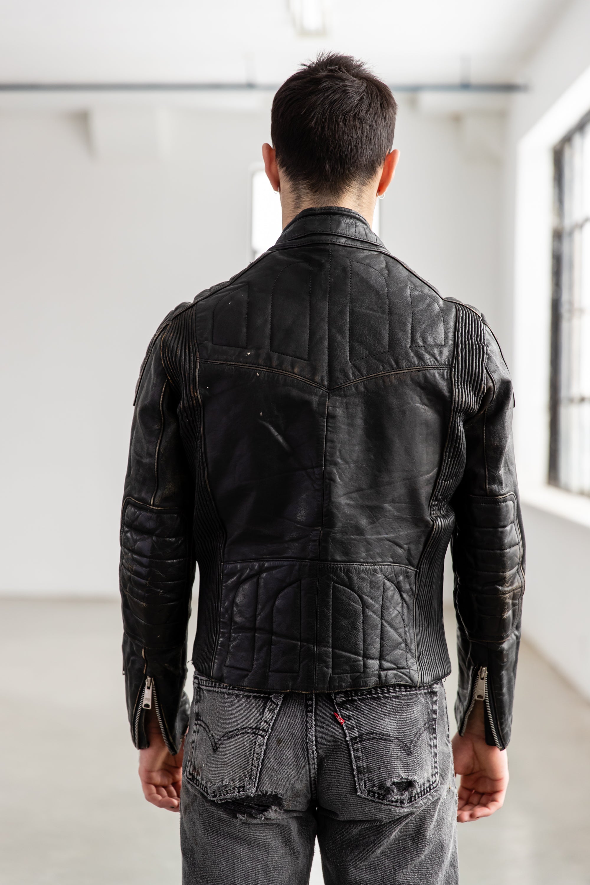 80年代 Sears G-1タイプ leather jacket Vintage, 1980's Quilted Leather Cafe Racer Jacket | Biker Leather
