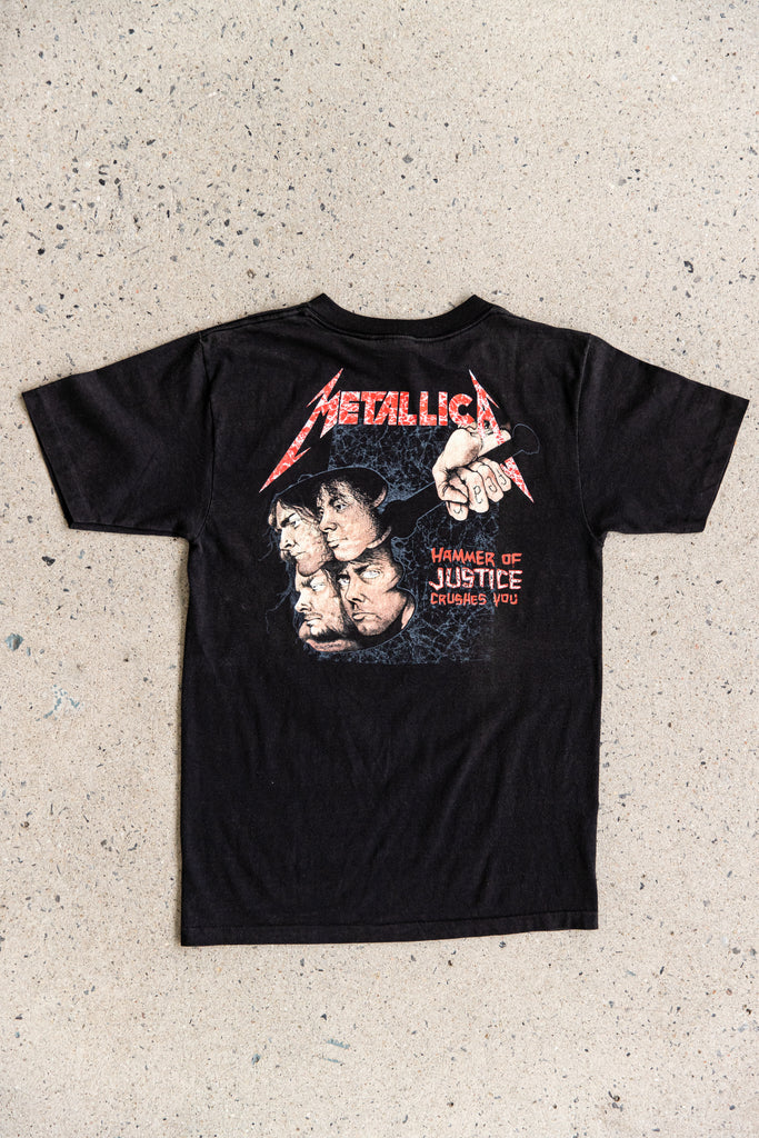 1988 METALLICA JUSTICE FOR ALL '' HAMMER OF JUSTICE CRUSHES YOU'' T-SHIRT