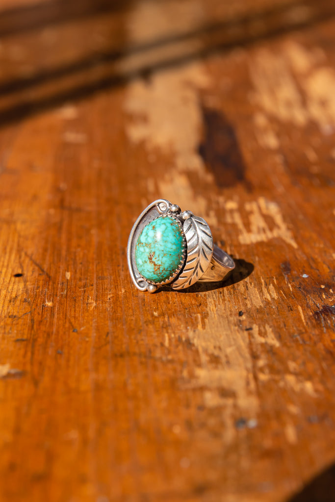 Vintage Turquoise Silver ring | Navajo style ring | 925 silver | Size 11