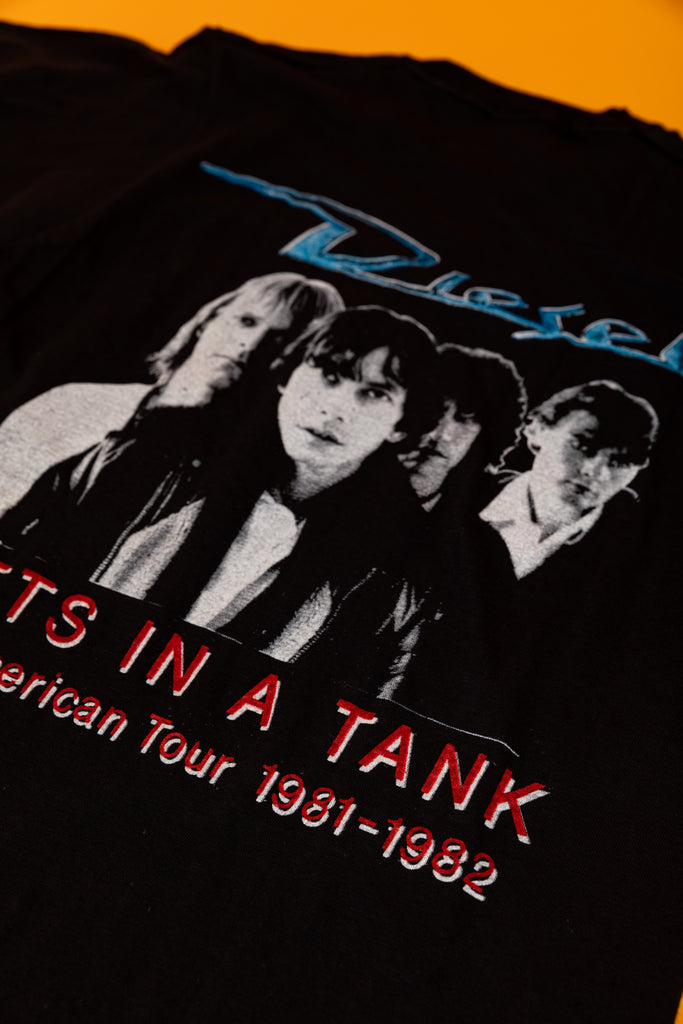 Vintage, 1980's Diesel ''Watts in a tank North American Tour 1981 - 1982'' T-SHIRT (men's Medium)