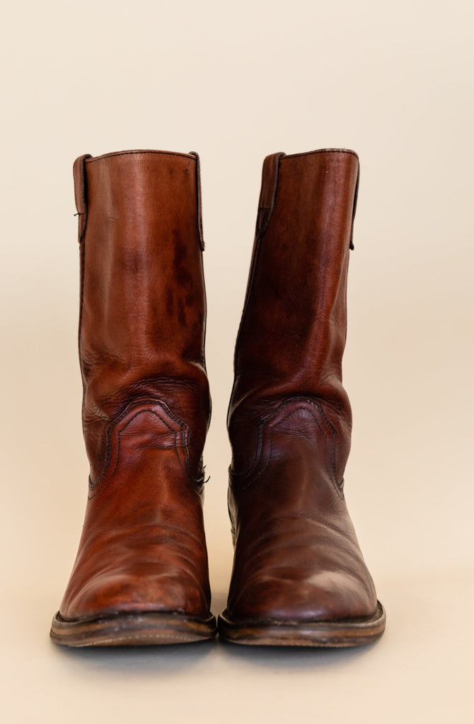 1980's Saddle Brown Rancher Boots Made In Canada