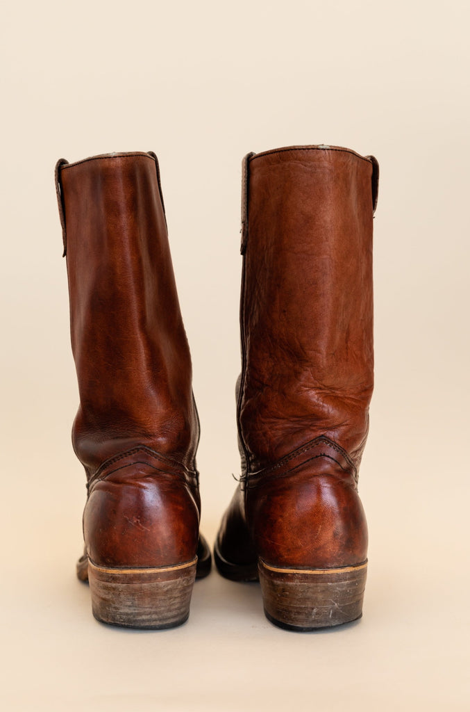 1980's Saddle Brown Rancher Boots Made In Canada